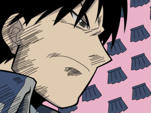 Man blackhair blue shirt looking free wallpaper for desktop - medium preview image