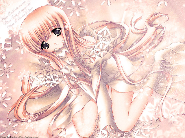 Girl star snowflake cherry blossoms free wallpaper for desktop - medium preview image