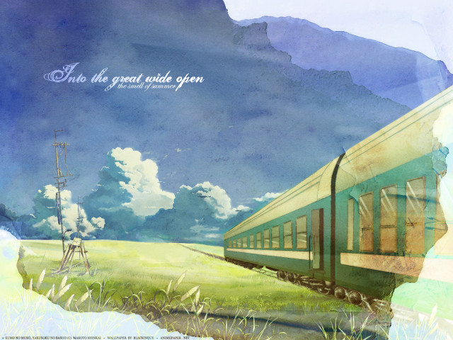 Train field windmill neo romanticism free wallpaper for desktop - medium preview image
