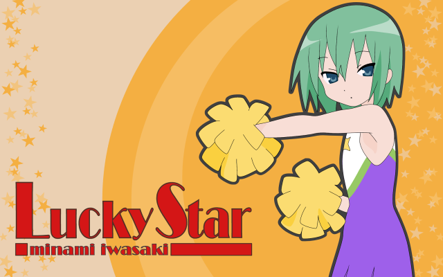 Green hair cheerleader star background free wallpaper for desktop - medium preview image