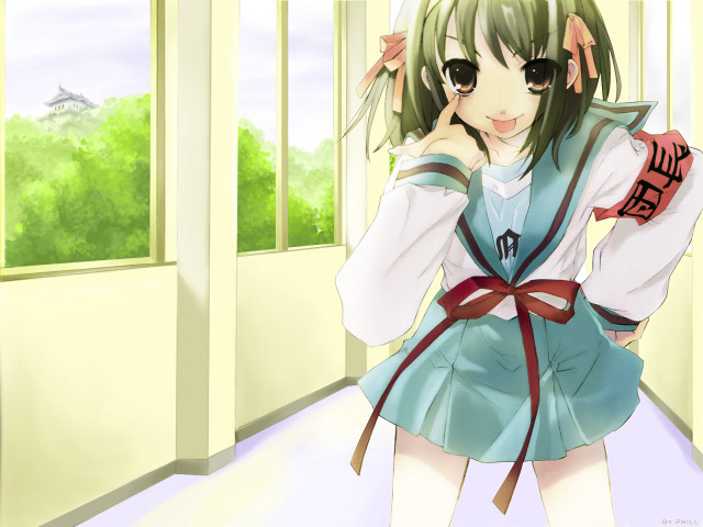 Alice glasses bow school uniform free wallpaper for desktop - medium preview image