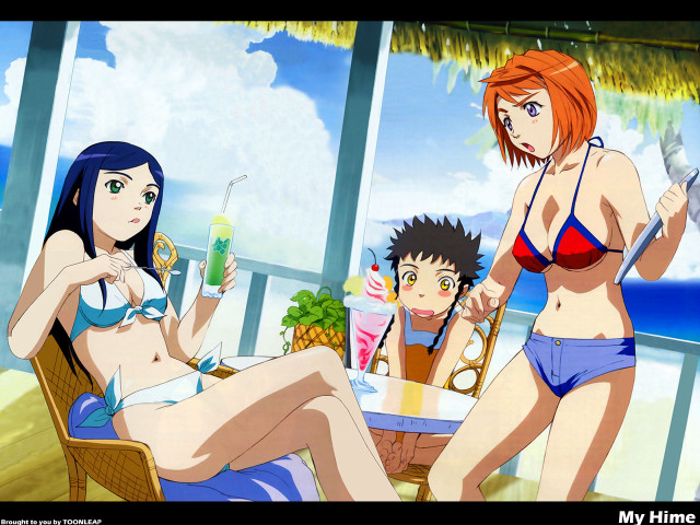 Beach party women drinks bikini free wallpaper for desktop - medium preview image