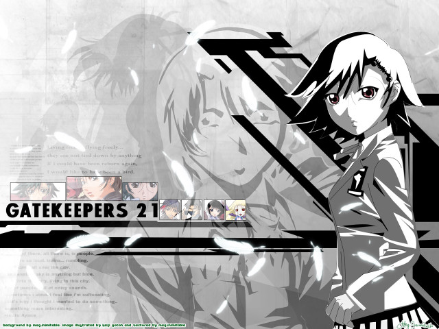 Anime girl blackwhite background netart free wallpaper for desktop - medium preview image