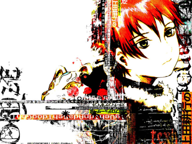 Eizan kikukawa red hair mosaic free wallpaper for desktop - medium preview image