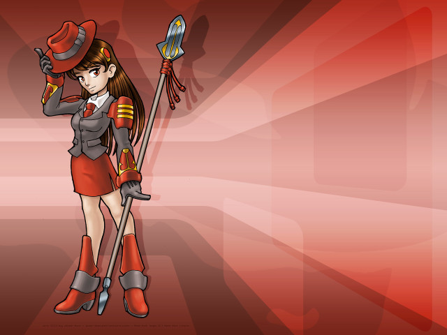 Woman uniform broom cane red free wallpaper for desktop - medium preview image