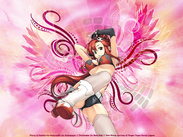 Pink angel swirled girl bikini free wallpaper for desktop - medium preview image