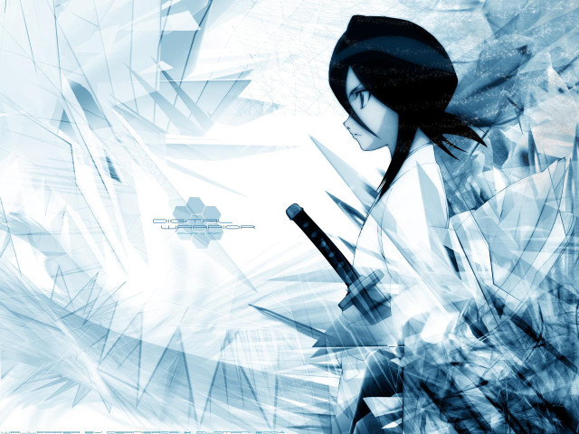 Woman knife blue abstract anime free wallpaper for desktop - medium preview image