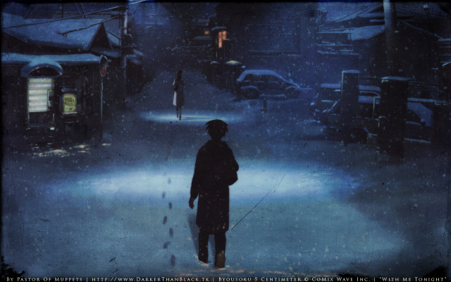 Snow alley night streetlight building free wallpaper for desktop - medium preview image