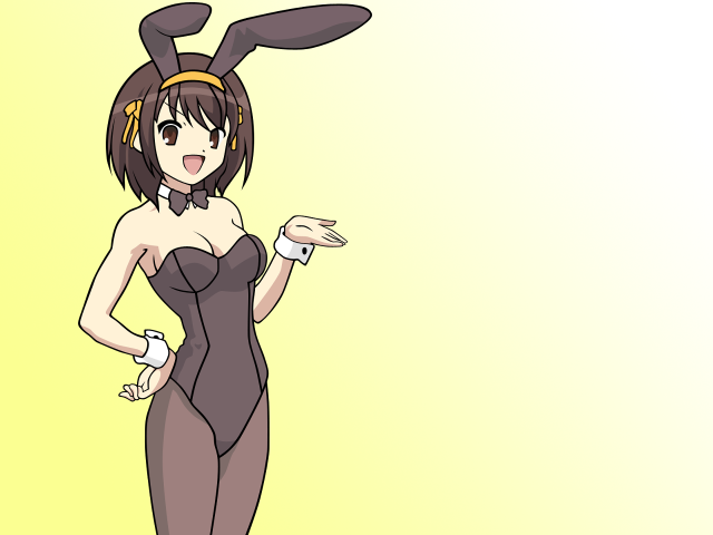Bunny costume liquid bottle posing free wallpaper for desktop - medium preview image