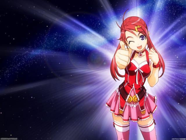 Girl red dress starry sky free wallpaper for desktop - medium preview image