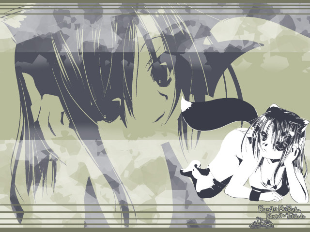 Girl cat ears silhouette long free wallpaper for desktop - medium preview image