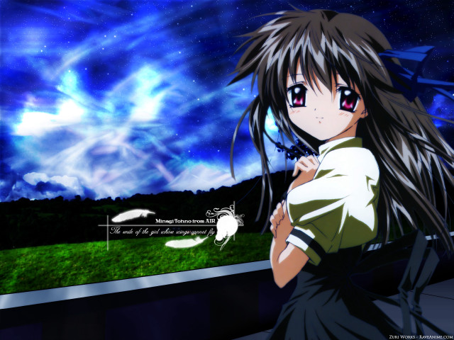 Girl sky background aurora fireworks free wallpaper for desktop - medium preview image