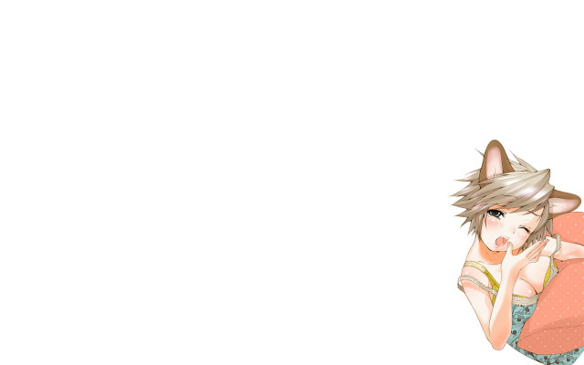 Woman cat shoulder pillow blush free wallpaper for desktop - medium preview image