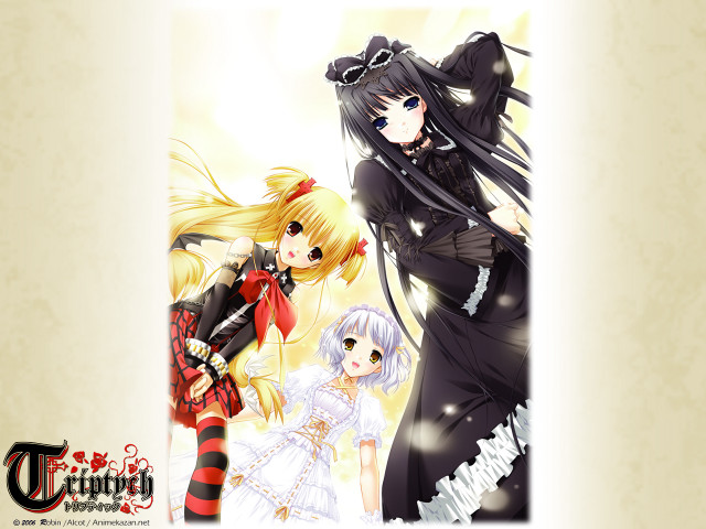 Anime girls gothic lolita 3d free wallpaper for desktop - medium preview image