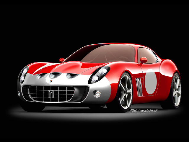 Red white sports car black free wallpaper for desktop - medium preview image