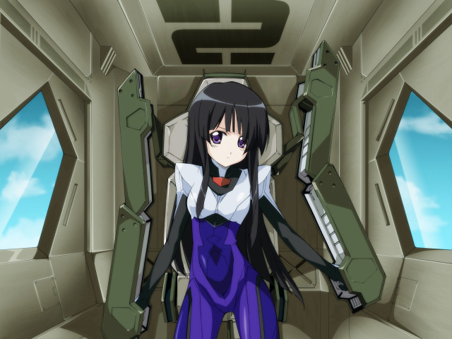 Futuristic anime girl mecha cockpit free wallpaper for desktop - medium preview image