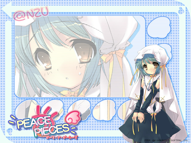 Girl blue peace sign green free wallpaper for desktop - medium preview image