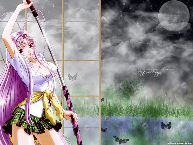 Long haired girl wand butterfly free wallpaper for desktop - medium preview image