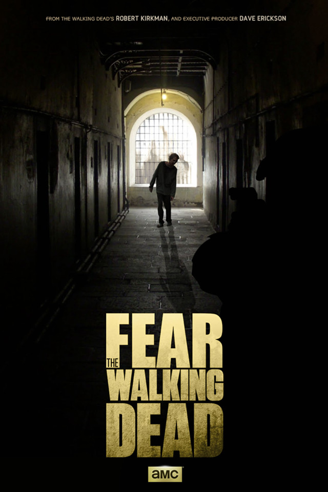 Walking dead poster man hallway free wallpaper for mobile - medium preview image