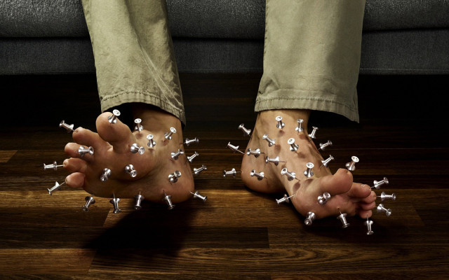 Hands covered pins nails feet free wallpaper for desktop - medium preview image
