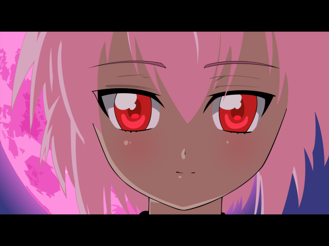 Anime girl red eyes pink #2 free wallpaper for desktop - medium preview image