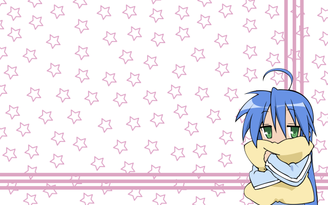 Anime bluehair stars pinkbackground pinkframe free wallpaper for desktop - medium preview image