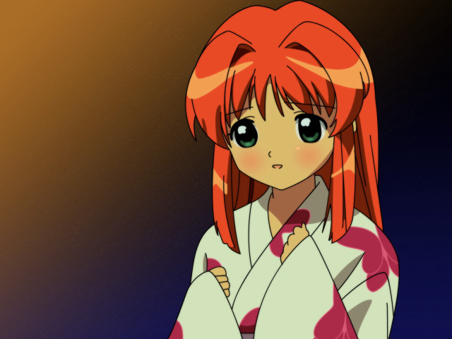 Anime girl red hair white #4 free wallpaper for desktop - medium preview image