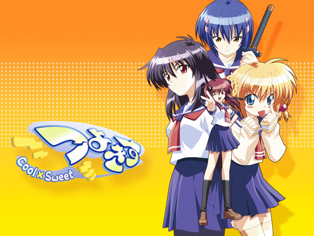 Anime girls guns blue red free wallpaper for desktop - medium preview image