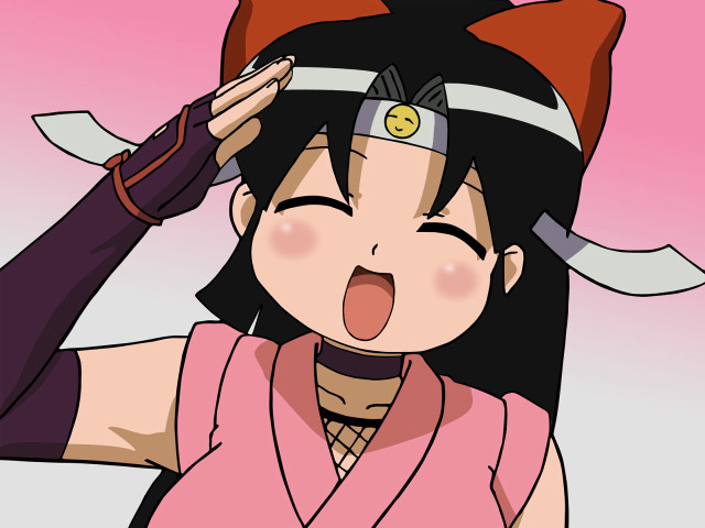 Woman hat pinkshirt scissors anime free wallpaper for desktop - medium preview image