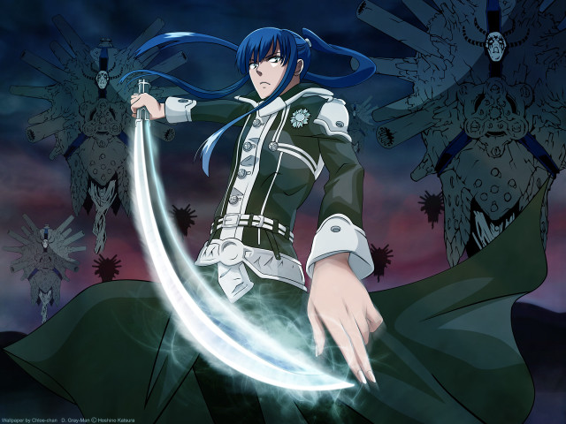 Anime sword demon background blue free wallpaper for desktop - medium preview image