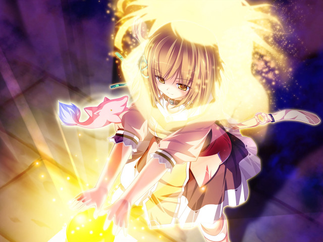 Girl sword glowinglight darkroom magicalgirl free wallpaper for desktop - medium preview image