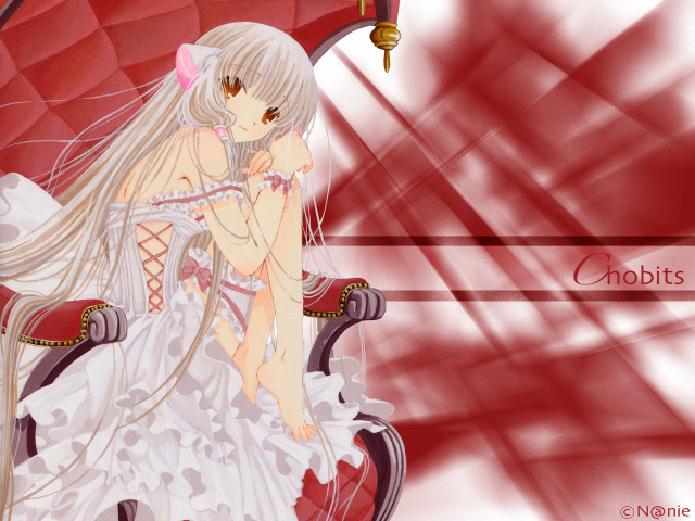 Girl red background rococo anime free wallpaper for desktop - medium preview image