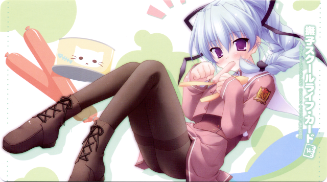 Bluehair girl cat ears crossed free wallpaper for desktop - medium preview image