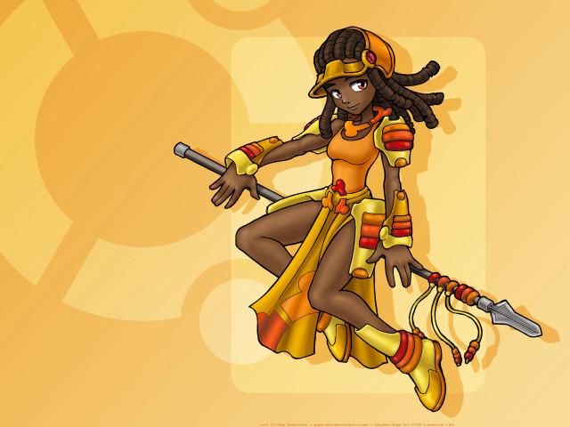 Afrofuturism armor sword blackhair darkskin free wallpaper for desktop - medium preview image