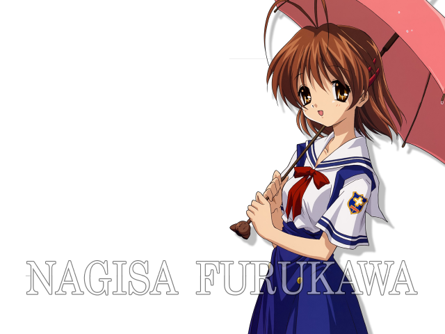 Naginaa furukwa pink umbrella school free wallpaper for desktop - medium preview image