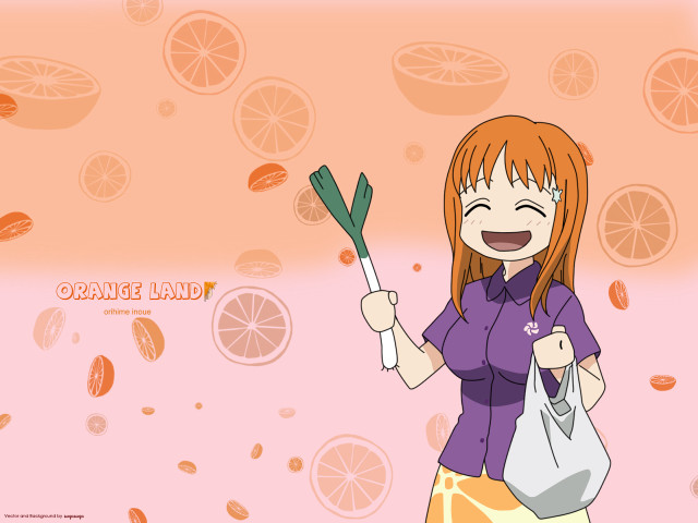 Cheerful orange figure with carrot free wallpaper for desktop - medium preview image