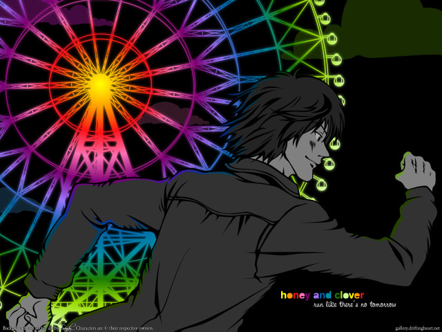 Ferris wheel rainbow background man free wallpaper for desktop - medium preview image
