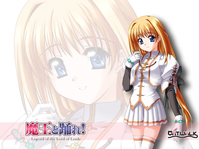 Anime girl longhair blueeyes whitedress free wallpaper for desktop - medium preview image