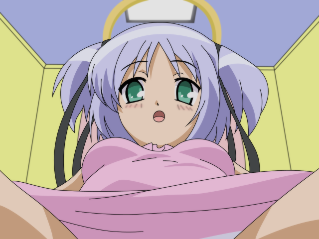 Bluehair greeneyes woman bed pinkblanket free wallpaper for desktop - medium preview image