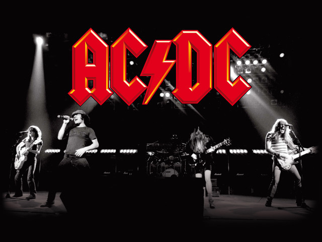 Acdc band stage red letters free wallpaper for desktop - medium preview image