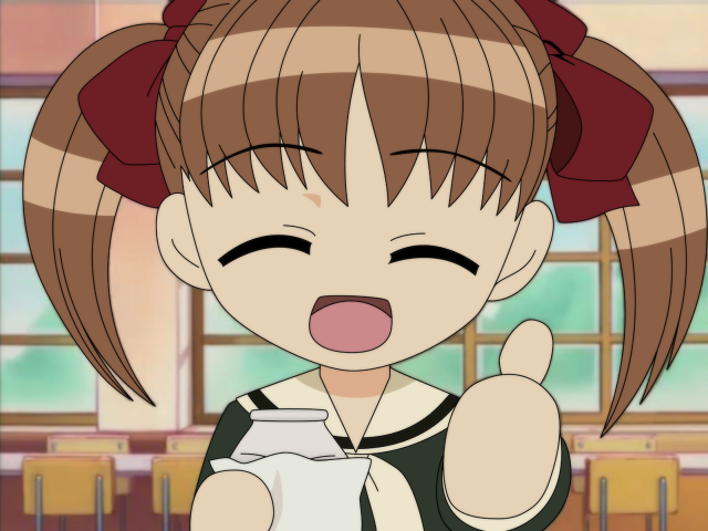 Girl ponytail milk thumbs up free wallpaper for desktop - medium preview image