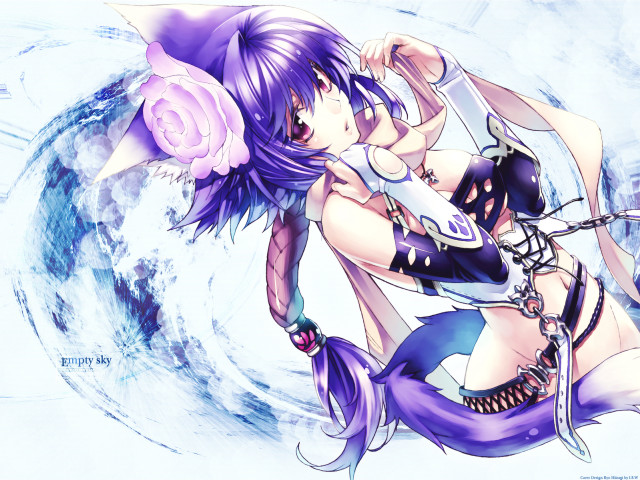 Purple angel sword rose anime free wallpaper for desktop - medium preview image