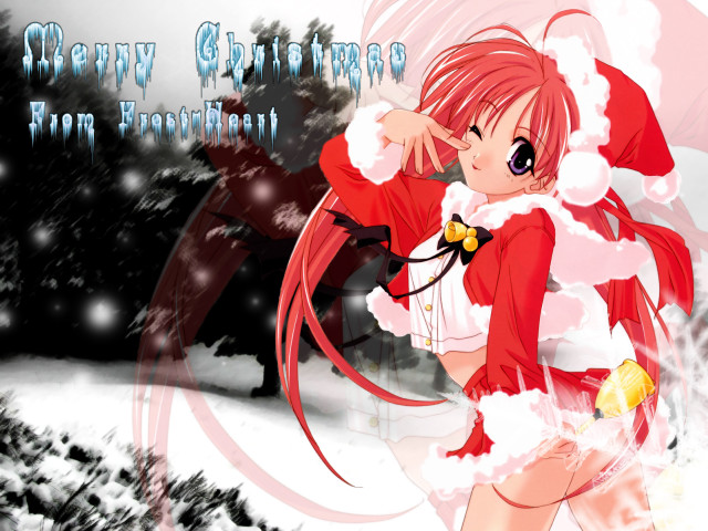 Red dress santa hat snow free wallpaper for desktop - medium preview image