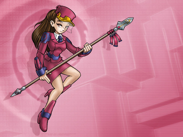 Cartoon girl flying broom hat free wallpaper for desktop - medium preview image