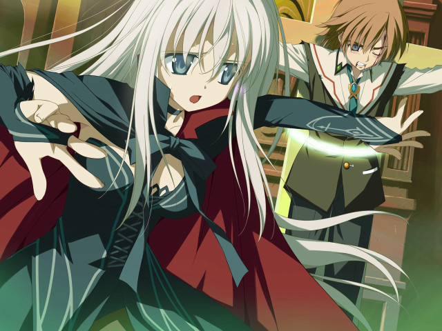 Long white haired anime characters free wallpaper for desktop - medium preview image