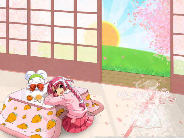 Girl pink bed hat dress free wallpaper for desktop - medium preview image