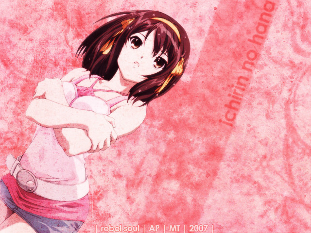 Pink shirt girl anime cherry free wallpaper for desktop - medium preview image