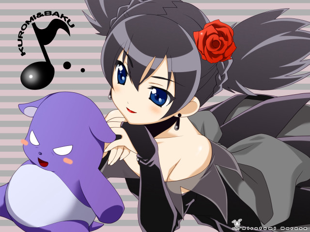 Girl flower head cat rose free wallpaper for desktop - medium preview image