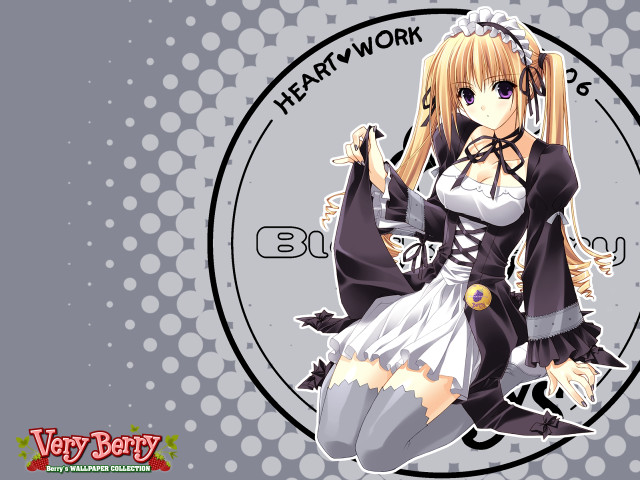 Anime girl longhair blackwhite circularbackground free wallpaper for desktop - medium preview image
