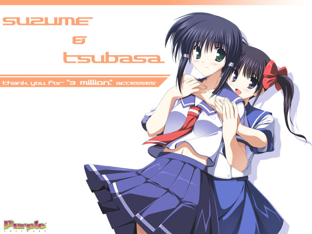Suzume tsubasa 3million thankyou animehug free wallpaper for desktop - medium preview image